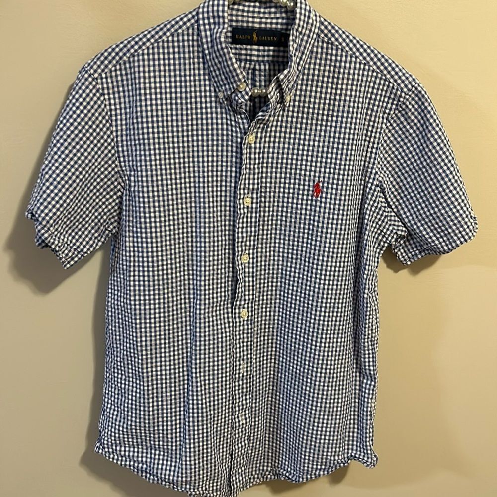 Ralph Lauren Boys Button Down Plaid Shirt. Size Small